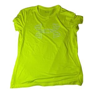 Under Armour Women’s XL Bright Lime Green Athletic T-Shirt Loose Fit Top